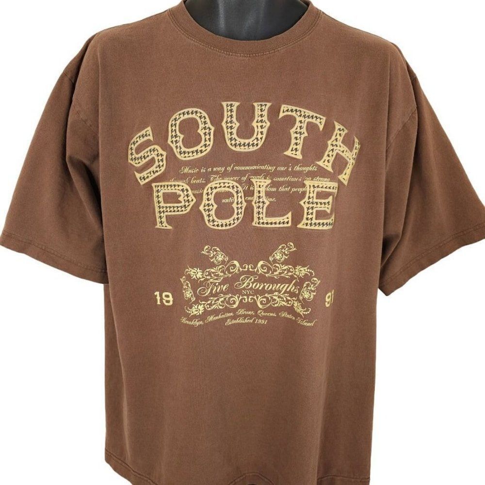 Southpole T Shirt Vintage Y2K Spell Out Streetwear Mens Size Large OVERSIZED